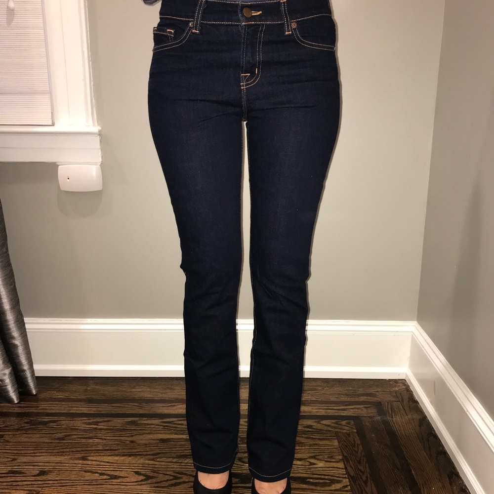 J Brand Straight Leg Cotton Spandex Dark Wash Ink Denim